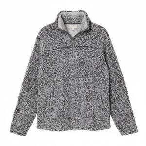 Thread + Supply M charcoal cozy sherpa pullover cabincore sweater